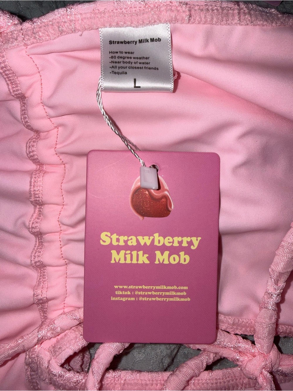 NWT Strawberry Milk Mob Georgia Dress - size L - Picture 6 of 6